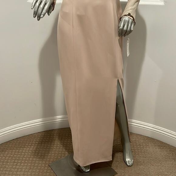 Bella Diosa Collection Vintage 90'S Maxi Dress Beige Beaded Sheer Accent Size 12 - Picture 6 of 16
